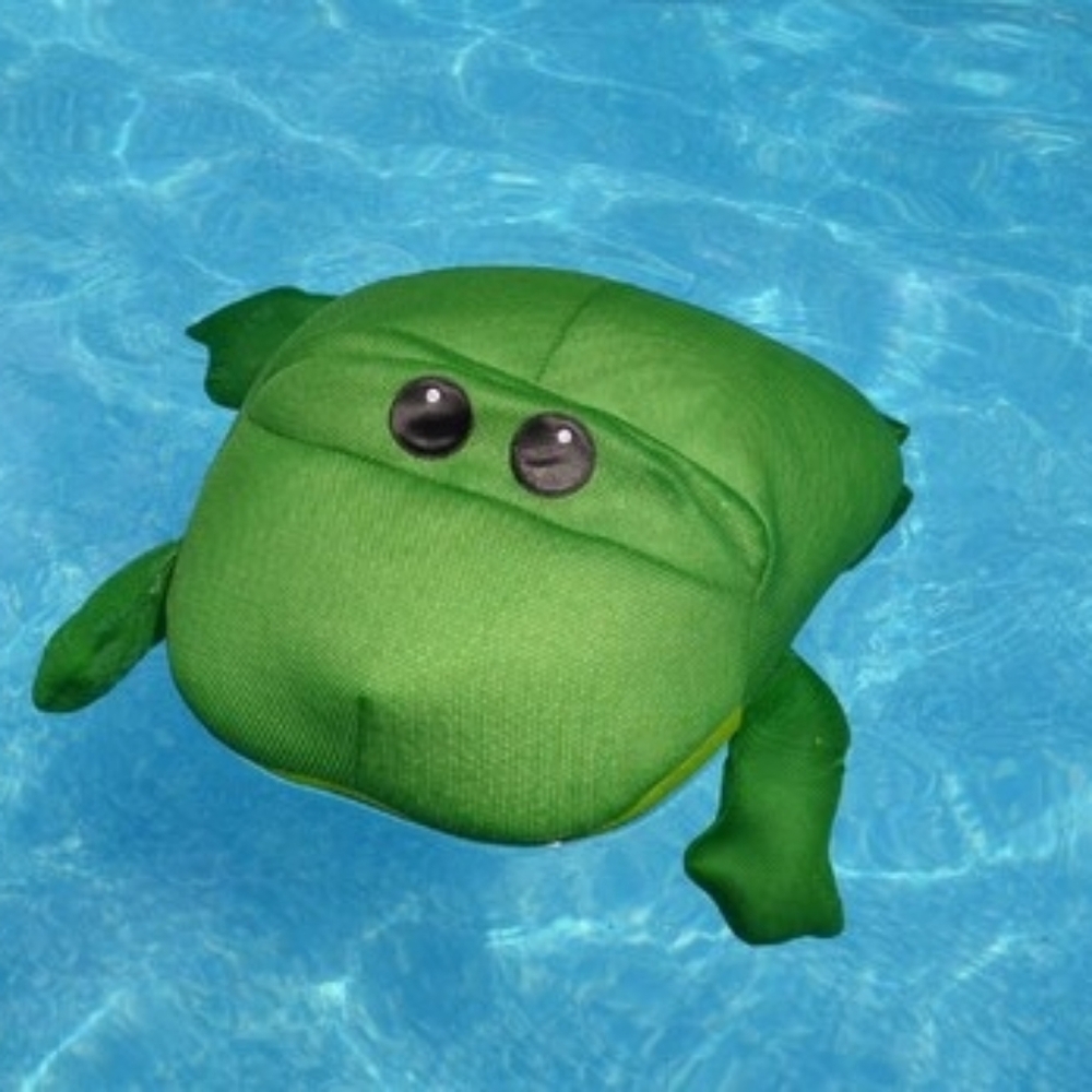 -Big Joe Pool Toy- Green Lilly Frog- Water Float- Beads